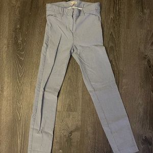 Stripped light blue trousers